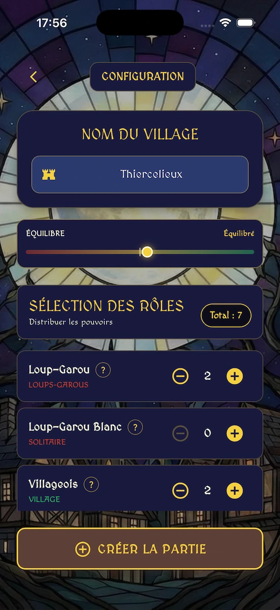 Configuration du jeu
